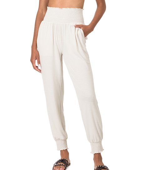 Bone Smocked-Waist Pocket Joggers - Women | Zulily