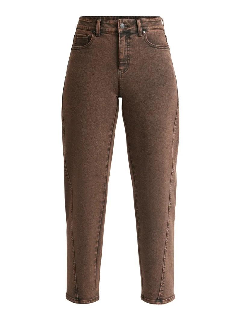 Time and Tru Women's High Rise Barrel Jeans, 26.5" Inseam, Sizes 0-20 | Walmart (US)