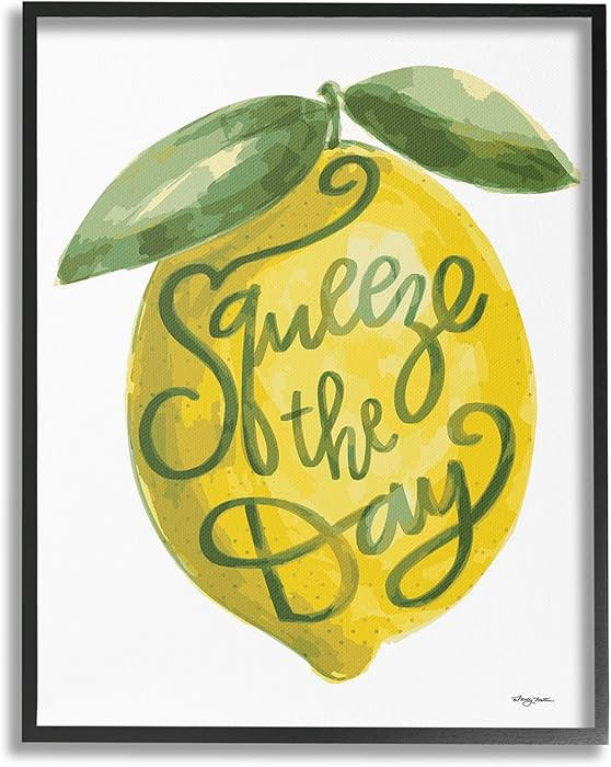 Stupell Industries Minimal Squeeze The Day Framed Giclee Art by Molly Mattin | Amazon (US)