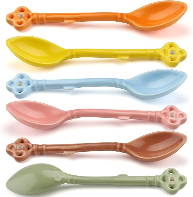 Small Coffee Spoons Ceramic Espresso Spoons set of 6 Demitasse Spoons for Coffee Dessert Tea Ice ... | Amazon (US)