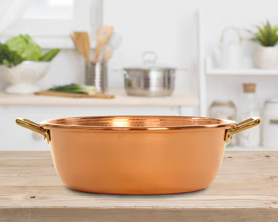 New Copper Jam Pan with brass handles 14 inches diameter | Etsy | Etsy (US)