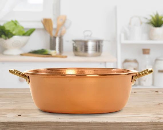 New Copper Jam Pan with brass handles 14 inches diameter | Etsy | Etsy (US)
