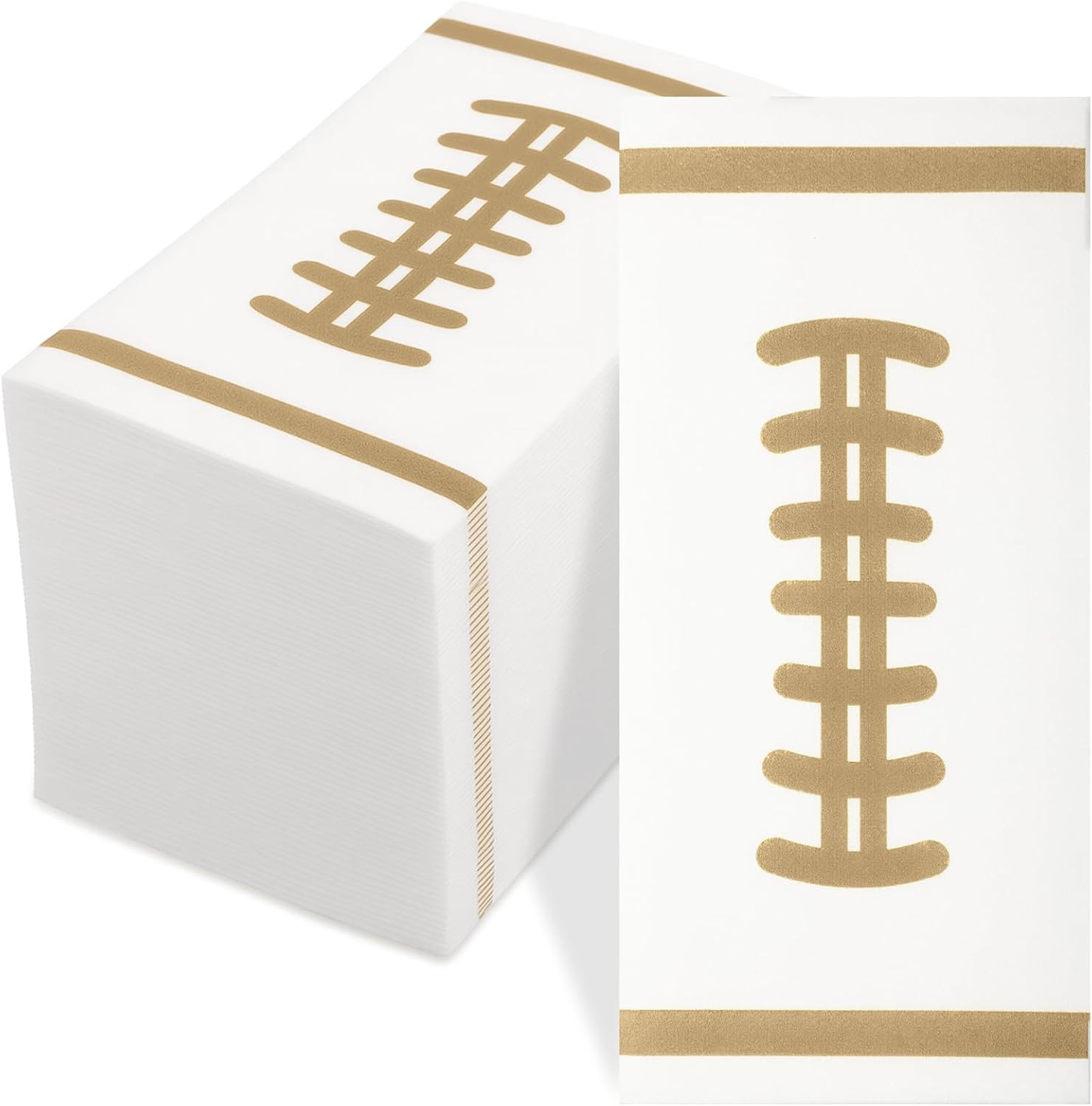 Ctosree 100 Pcs Football Cocktail Napkins, Gold Foil Disposable Party Football Napkins for Guest Parties Kitchen Dinner Bathroom Home Birthday Decor | Amazon (US)