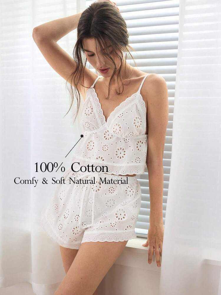 Ocili Leisure Cotton Soft Satin-Like Lace Comfortable Long Sleeve V-Neck Pants Comfortable Minimalist Women Pajama Set | SHEIN