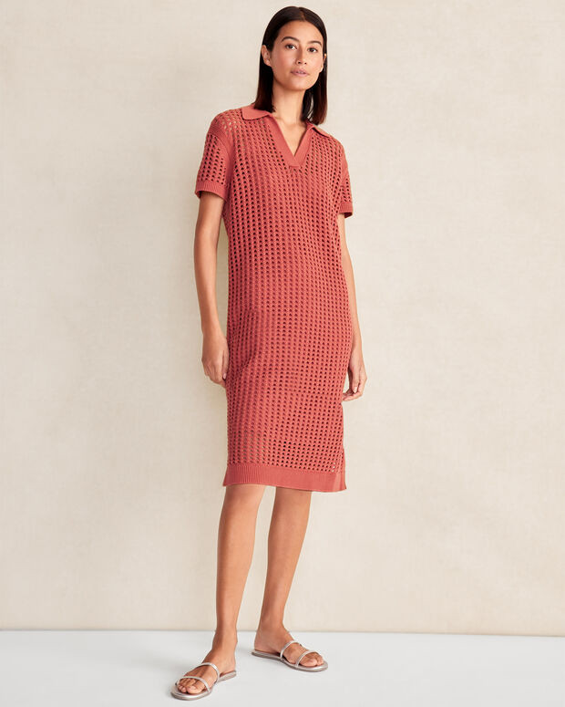 Organic Cotton Open Stitch Dress | Talbots