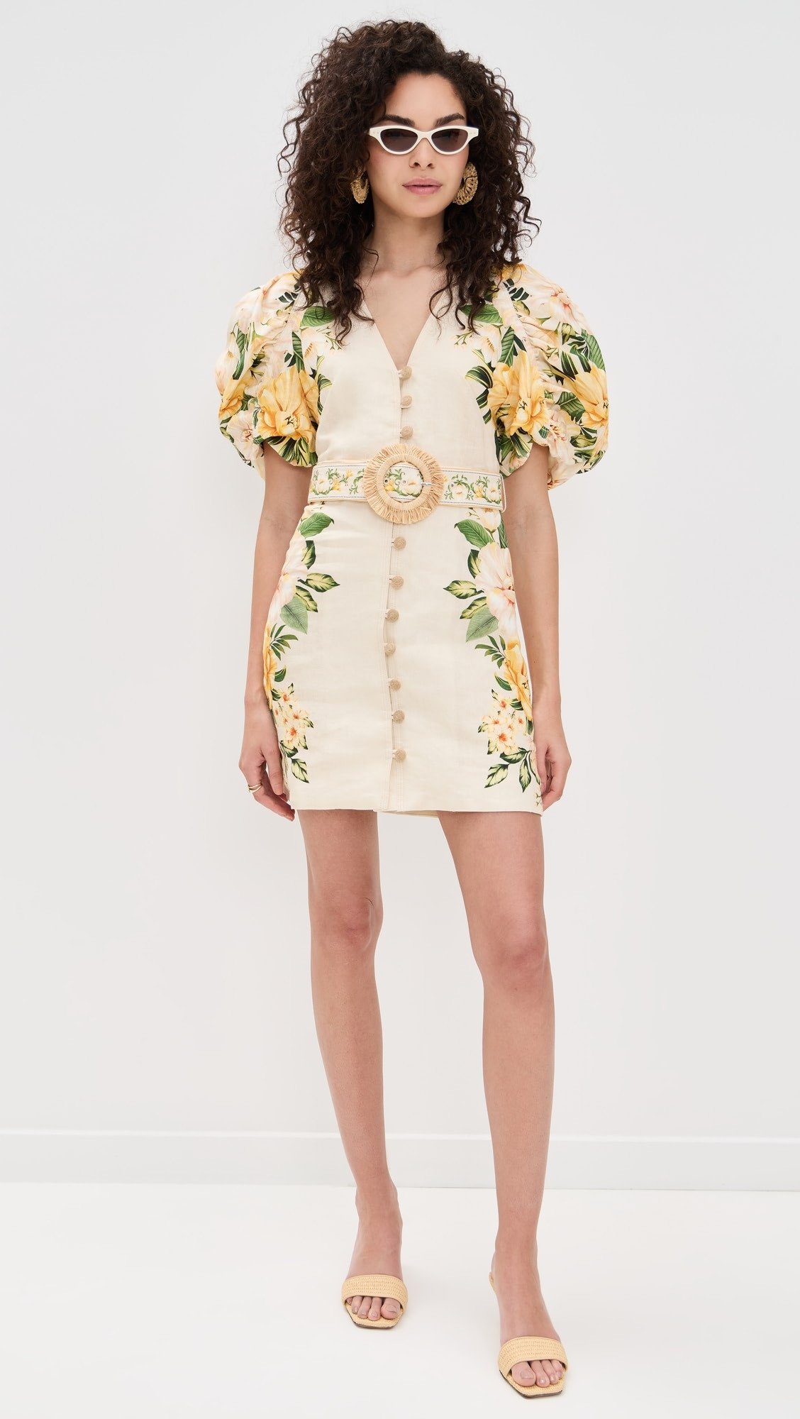 Puff Sleeves Mini Dress | Shopbop