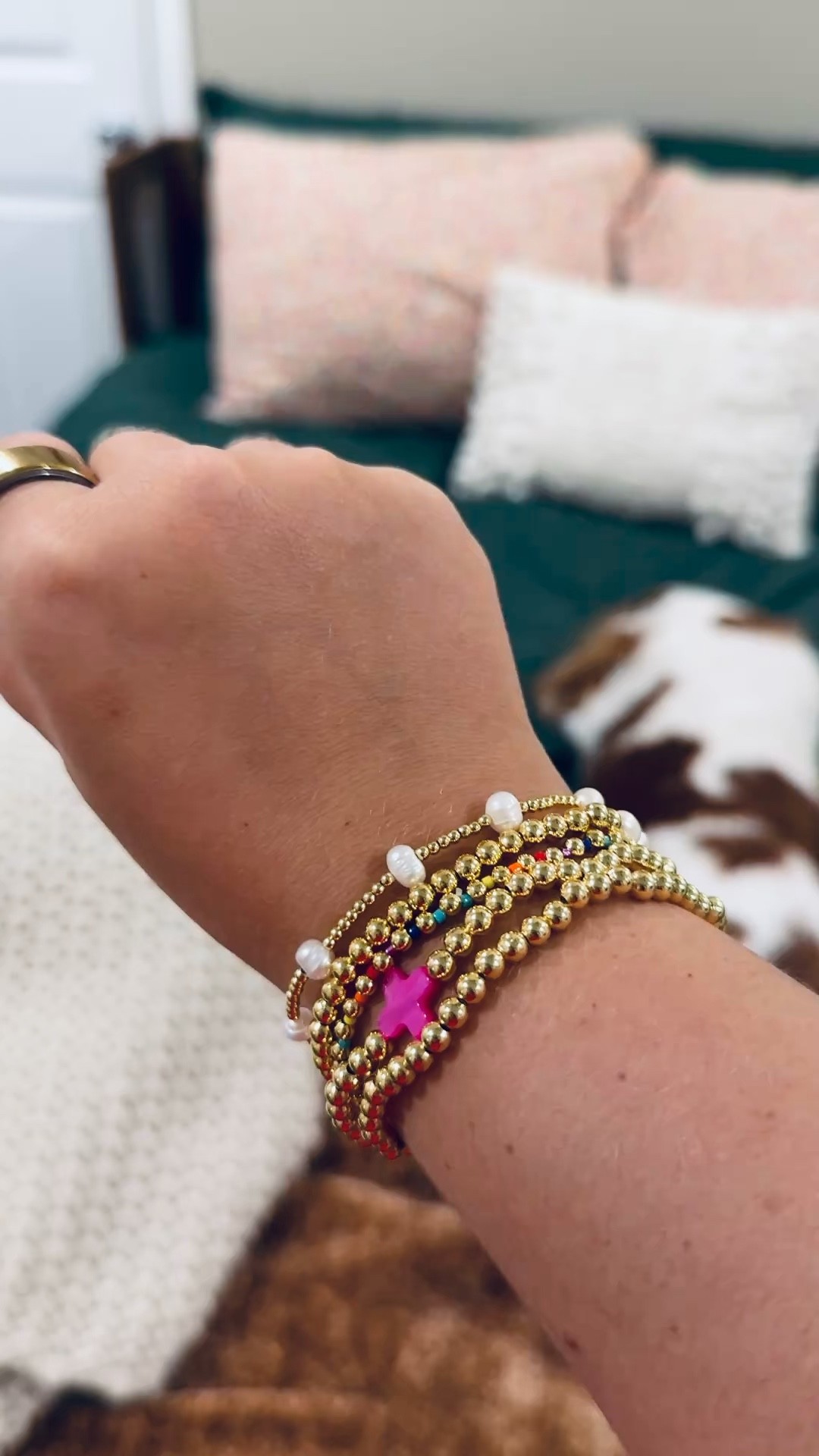 Cute & colorful bracelet stack for spring!
