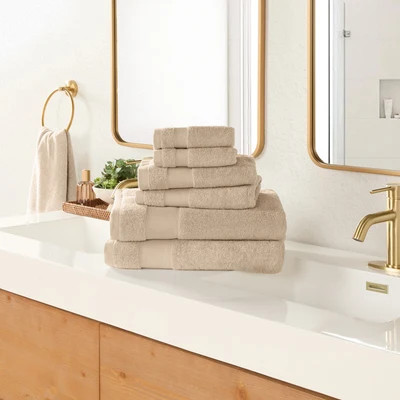 Ultra Soft 100% Cotton 6-Piece Bath Towel Set | Linens and Hutch