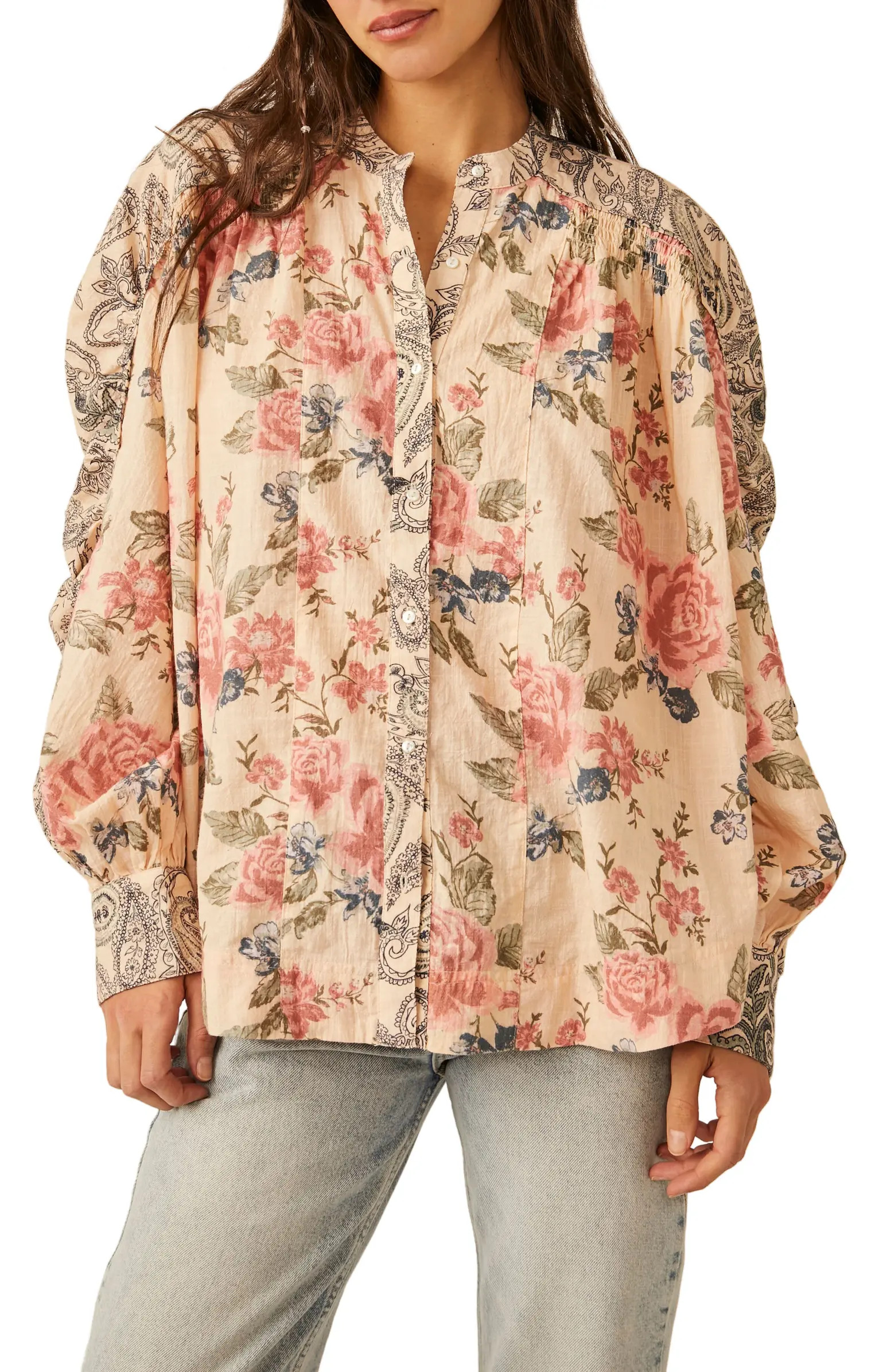 Maraya Floral Print Cotton Button-Up Blouse | Nordstrom