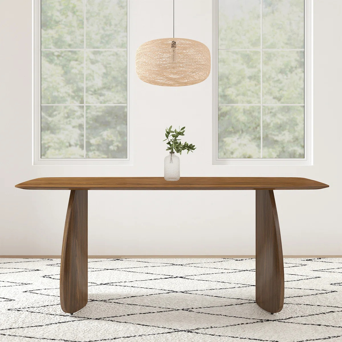 Modern 71" Rectangular Dining Table With Solid Wood Legs, Elegant Dining Table For Kitchen/Dining... | Wayfair North America
