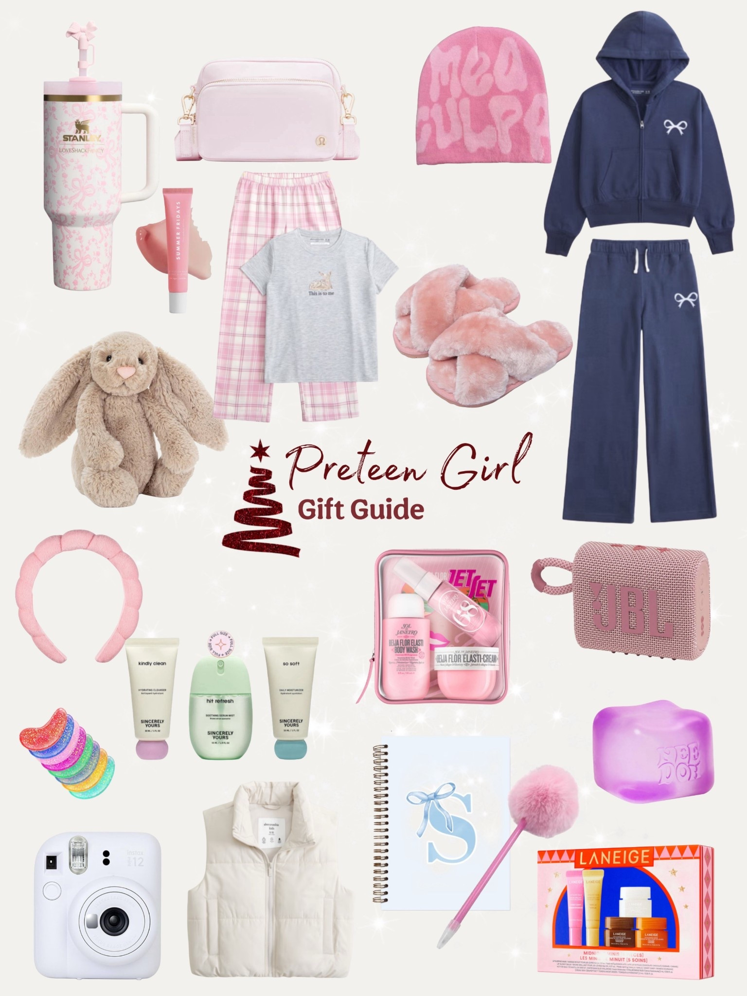 Christmas time gift guide for your tween pre teen girl / daughter / niece / granddaughter / friend / trending / skincare / bows / coquette / slippers / Loveshackfancy / Stanley 

#LTKGiftGuide #LTKHoliday #LTKKids