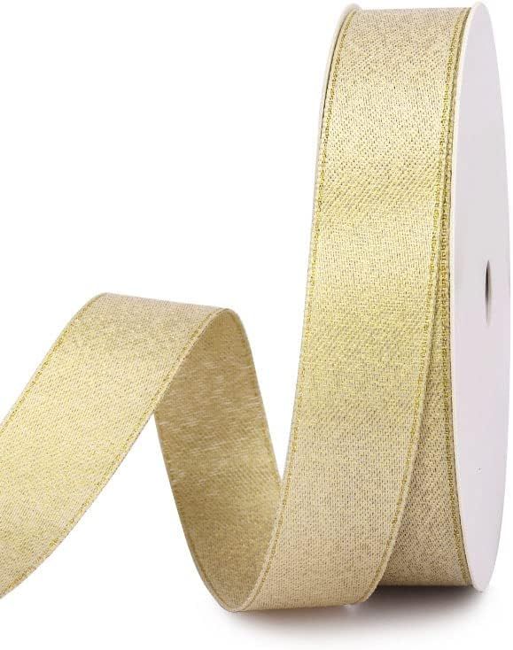 Amazon.com: VIVIQUEN Double Faced Light Gold Purl Ribbon, Christmas Luxury Ribbon ,Prefect for Gi... | Amazon (US)