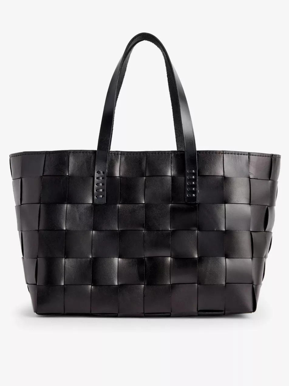 Japan woven-leather top-handle tote bag | Selfridges