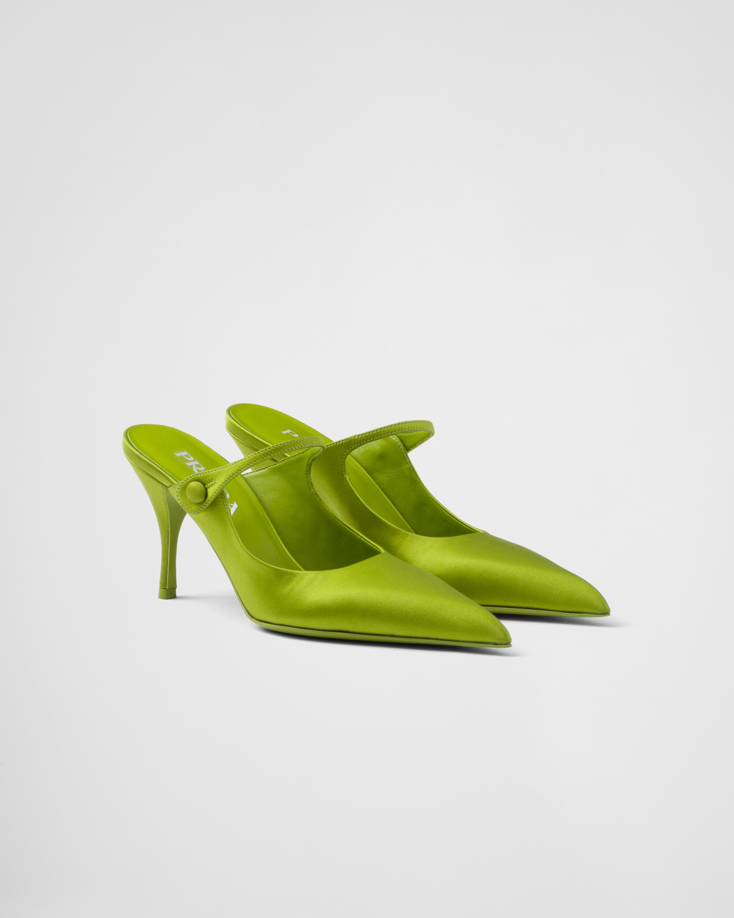 Satin high-heeled mules | Prada US