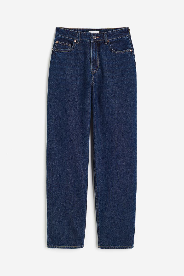 Tapered Regular Jeans - Dark denim blue - Ladies | H&M US | H&M (US + CA)