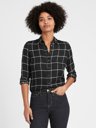 Petite Dillon Classic-Fit Flannel Shirt | Banana Republic (US)