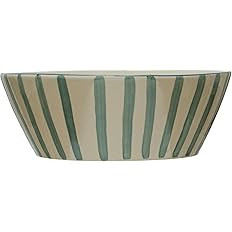 Creative Co-Op Stoneware Painted Stripes, Multicolor Serving Bowl, Blue | Amazon (US)
