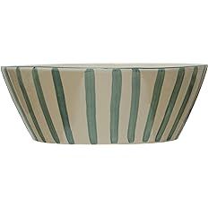 Creative Co-Op Stoneware Painted Stripes, Multicolor Serving Bowl, Blue | Amazon (US)