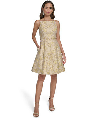 Women's Square Neck Fit And Flare Dress | Macy's
