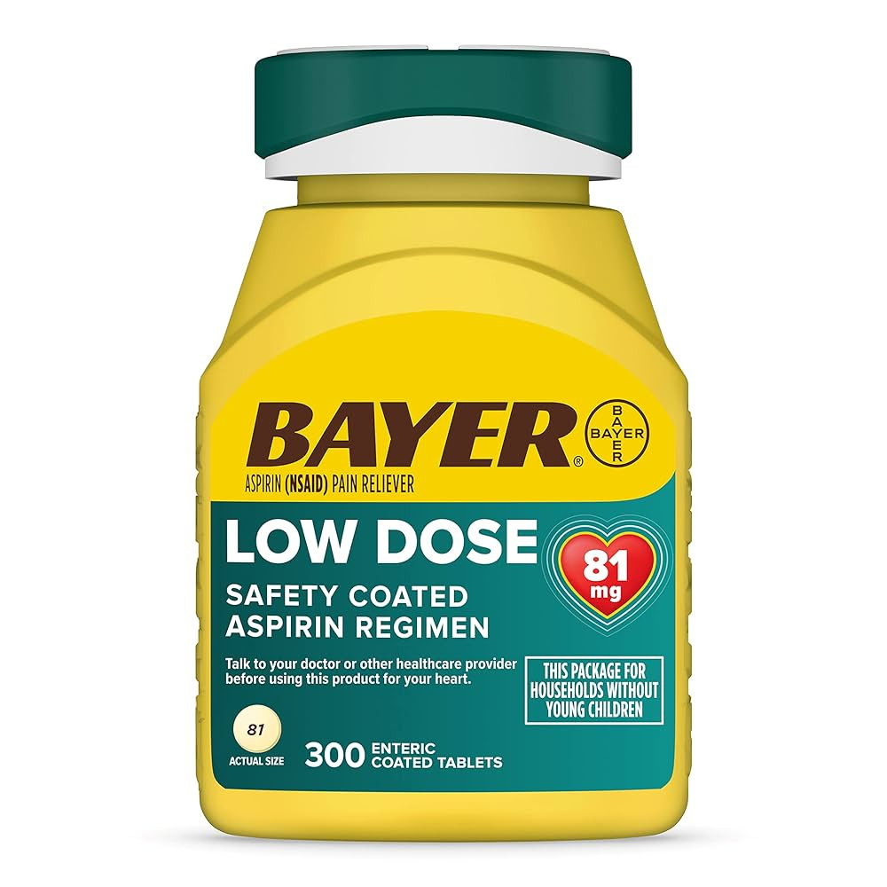 Bayer Aspirin Low Dose 81 mg, Enteric Coated Tablets, Doctor Recommended, Secondary Prevention of... | Amazon (US)