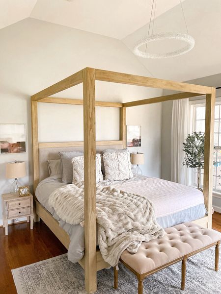 Canopy bed bedroom decor bedroom furniture nightstands faux olive tree faux fur blanket bench 

#LTKfindsunder50 #LTKhome #LTKfindsunder100