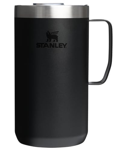 STANLEY Everyday Camp Mug 24oz | Drink Through Lid | Cup for Coffee, Tea and Drinks | Insulated Stainless Steel Coffee Mug | BPA-Free | Black 2.0 | Amazon (US)