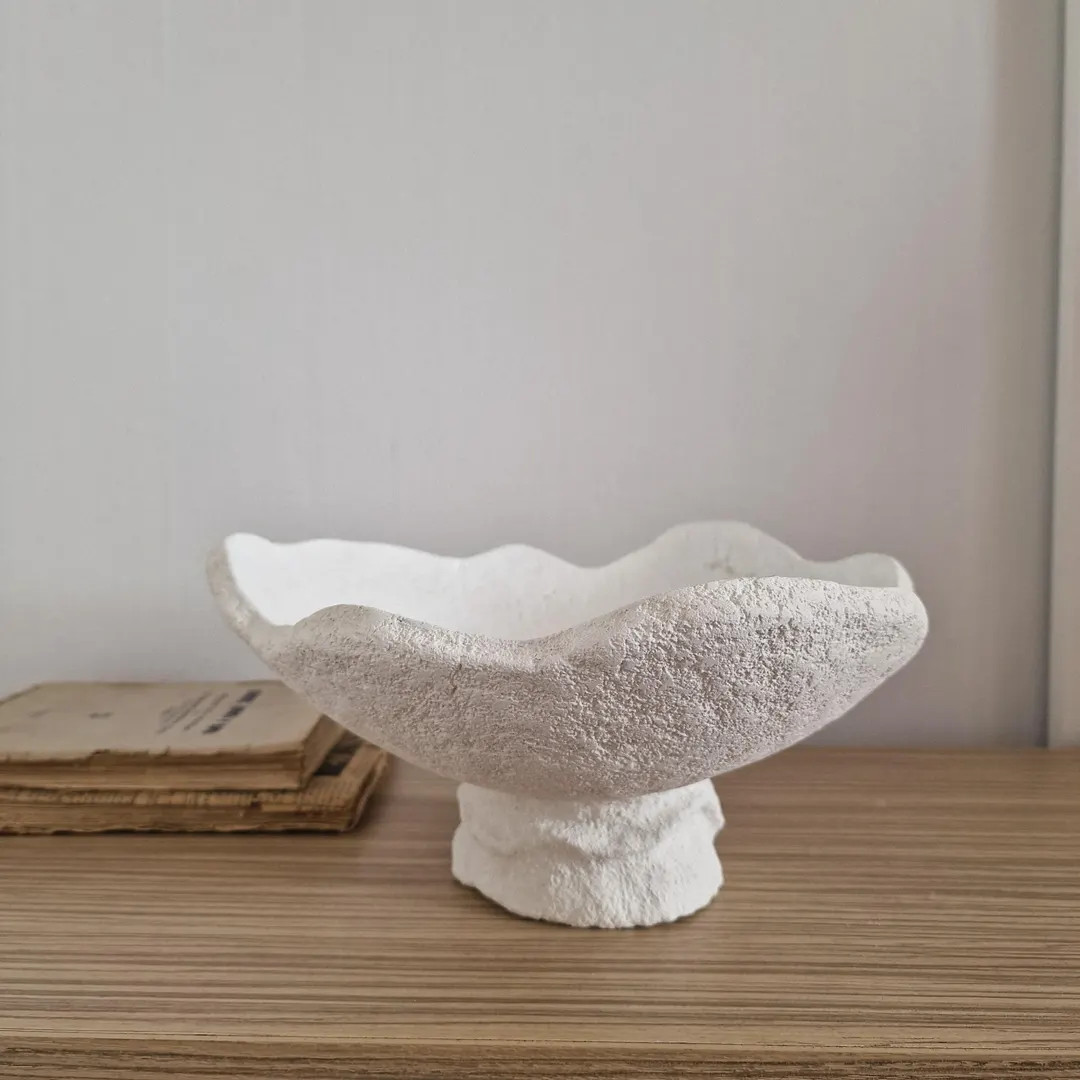 Handmade Paper Mache Pedestal Bowl: Organic Wabi Sabi Decor | Etsy (US)