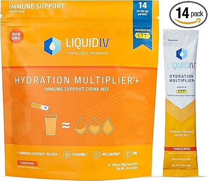 Liquid I.V. Hydration Multiplier + Immune Support, Easy Open Packets, Fresh Tangerine Flavor | 14... | Amazon (US)