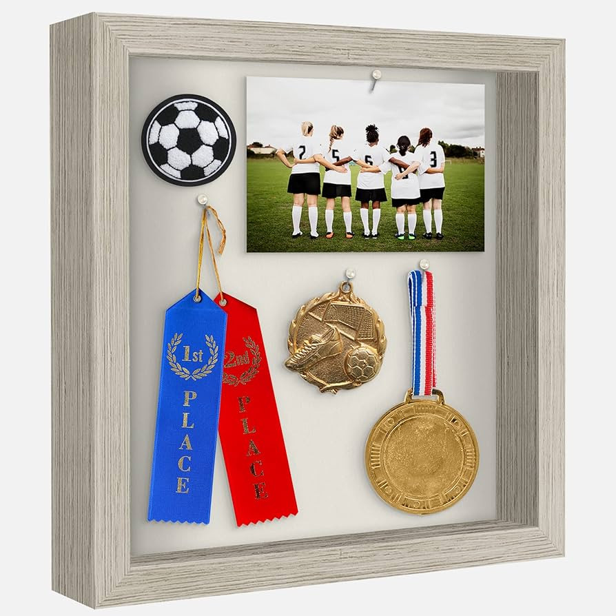 Americanflat 11x11 Shadow Box Frame in Driftwood with Soft Linen Back - Engineered Wood with Shat... | Amazon (US)