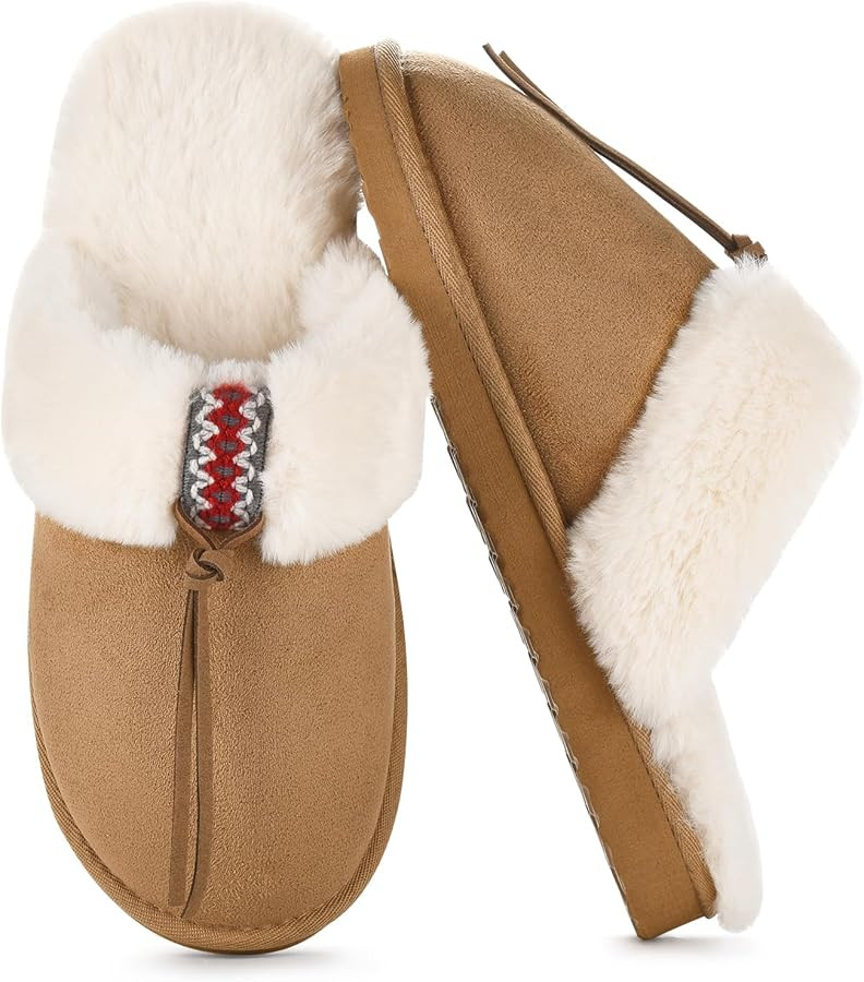 INIBUD Slippers for Woman Cozy Fuzzy with Memory Foam Anti-Skid Sole Indoor and Outdoor Fluffy Wi... | Amazon (CA)