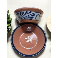 Authentic Mexican Terracotta Bowls 2Pc Set - Talavera Platos De Barro Azul | Etsy (US)