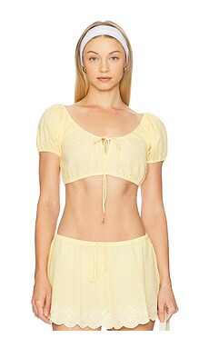 GUIZIO Ravello Gingham Top in Yellow from Revolve.com | Revolve Clothing (Global)