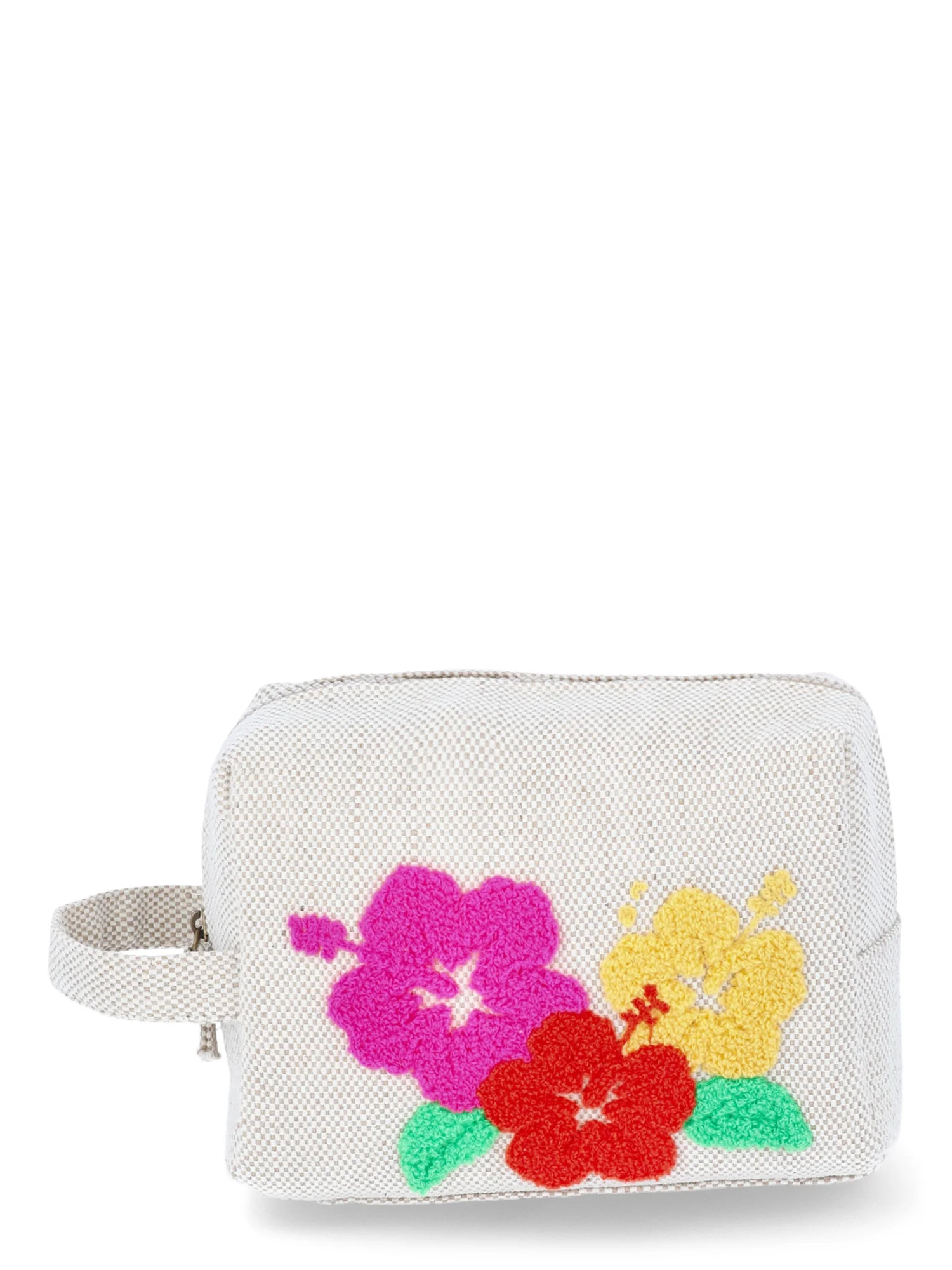 No Boundaries Woven Floral Pouch, Natural | Walmart (US)