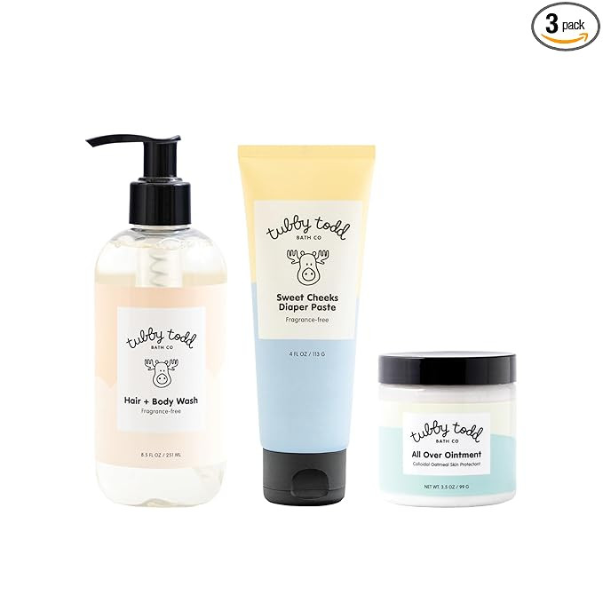 TUBBY TODD Baby Bundle Newborn Skin Care Set - Hypoallergenic Hair + Body Wash, All Over Ointment... | Amazon (US)