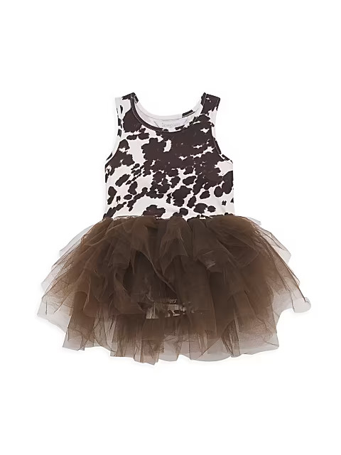 Baby's, Little Girl's & Girl's Cow Print Tulle Dress | Saks Fifth Avenue