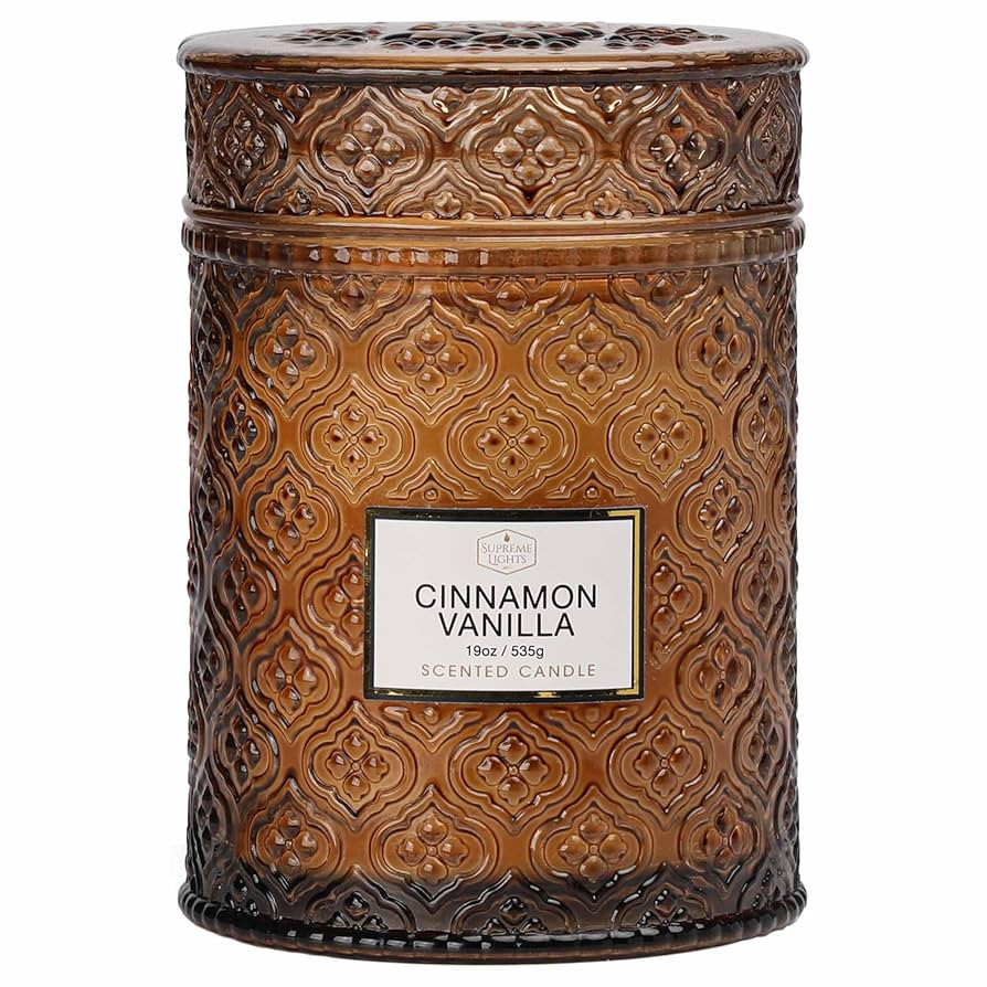 Fall Candle, Cinnamon Vanilla Spice Candles, 19oz Large Candle, Fall Scented Candles Gifts for Wo... | Amazon (US)