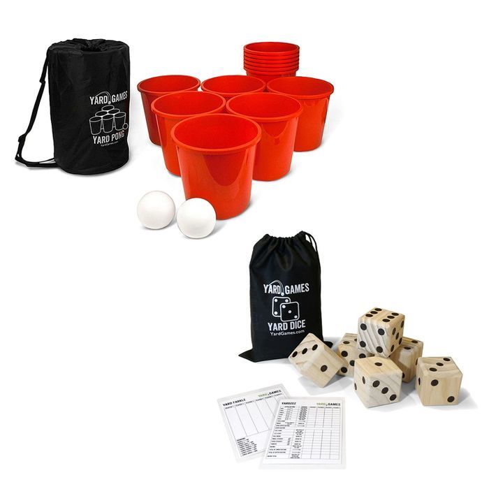 Yard Games Giant Outdoor Yard Pong Activity Party Set w/ 12 Buckets & 2 Balls Bundle w/ Giant Out... | Target