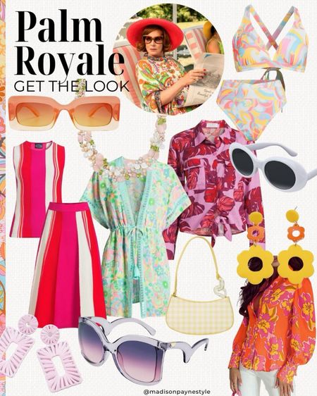 PALM ROYALE inspired looks 🌸 That 60’s vibe with retro fashion and decor is fantastic ✌️ expect to see palms 🌴 groovy and pastel prints with a hint of chiffon all summer ☀️ long with the popularity of the show 🩷

Palm Royale, Retro Fashion, Retro Sunglasses, 60s Fashion, Summer Fashion, Summer Outfits, Madison Payne

#LTKfindsunder50 #LTKSeasonal #LTKstyletip