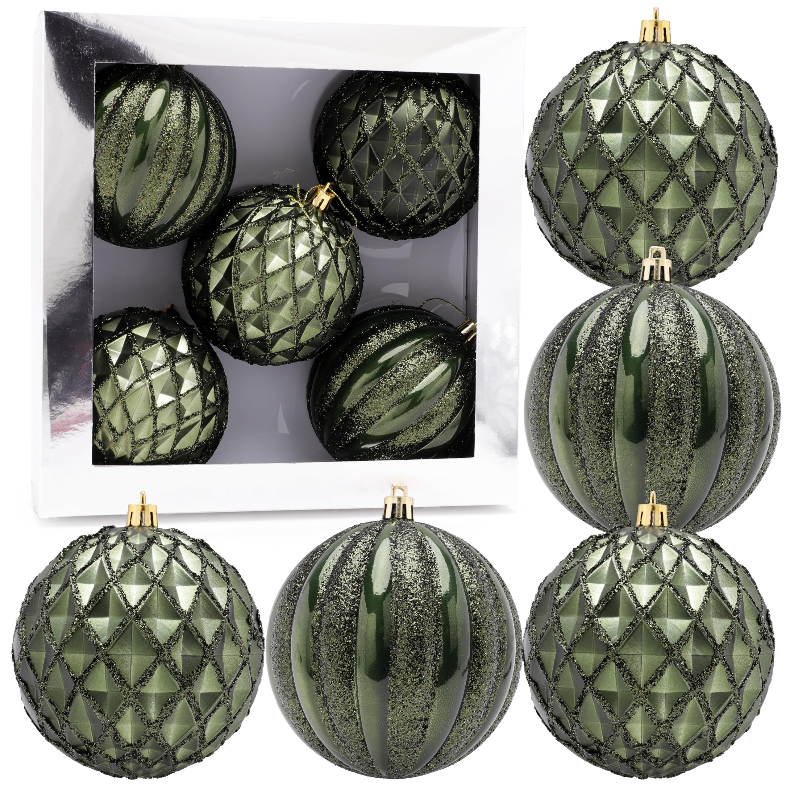 Christmas Concepts® Elegance Collection - Pack of 5-100mm (4") Forrest Green Luxury Decorated La... | Amazon (UK)