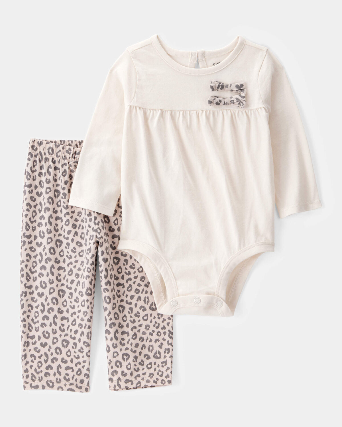 Baby Girl 2-Piece Long-Sleeve Bodysuit & Pull-On Leopard Pants | Carter's Inc