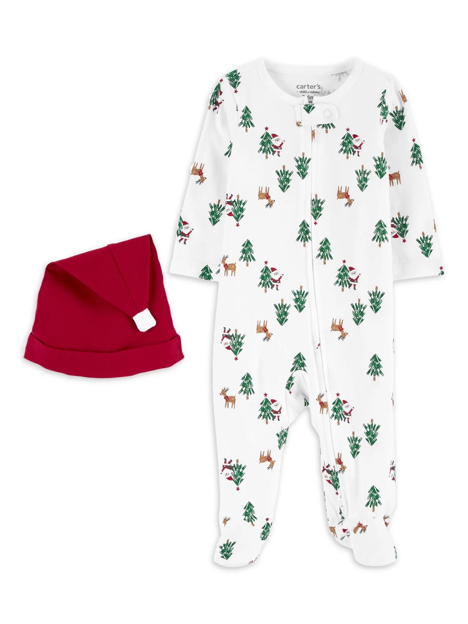Carter's Child of Mine Baby Unisex Christmas Sleep N Play and Hat Set, 2-Piece, Sizes Preemie-6/9... | Walmart (US)