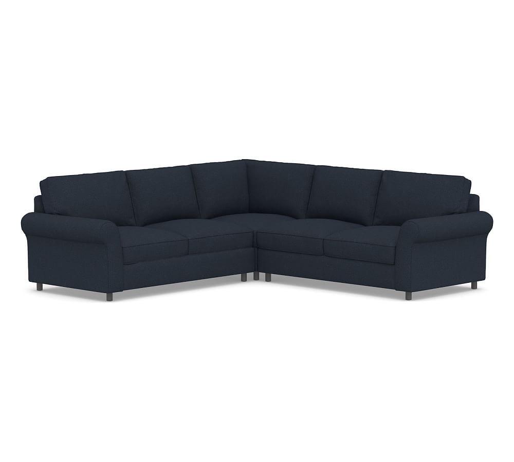 PB Comfort Roll Arm Upholstered 3-Piece L-Sectional | Pottery Barn (US)