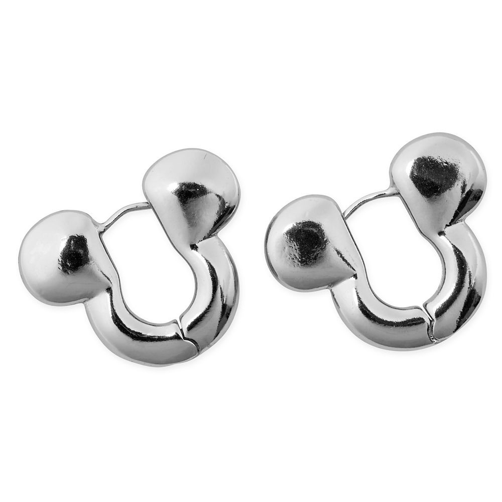 Mickey Mouse Icon Huggie Earrings – Silvertone | Disney Store