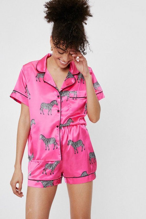 Herd Enough Satin Zebra Short Pajama Set | Nasty Gal (US)