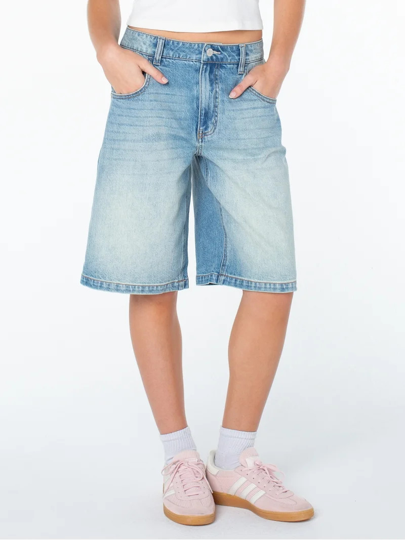 Celebrity Pink Women's and Women's Plus Relaxed Denim Jorts, Sizes XS-XXXL | Walmart (US)