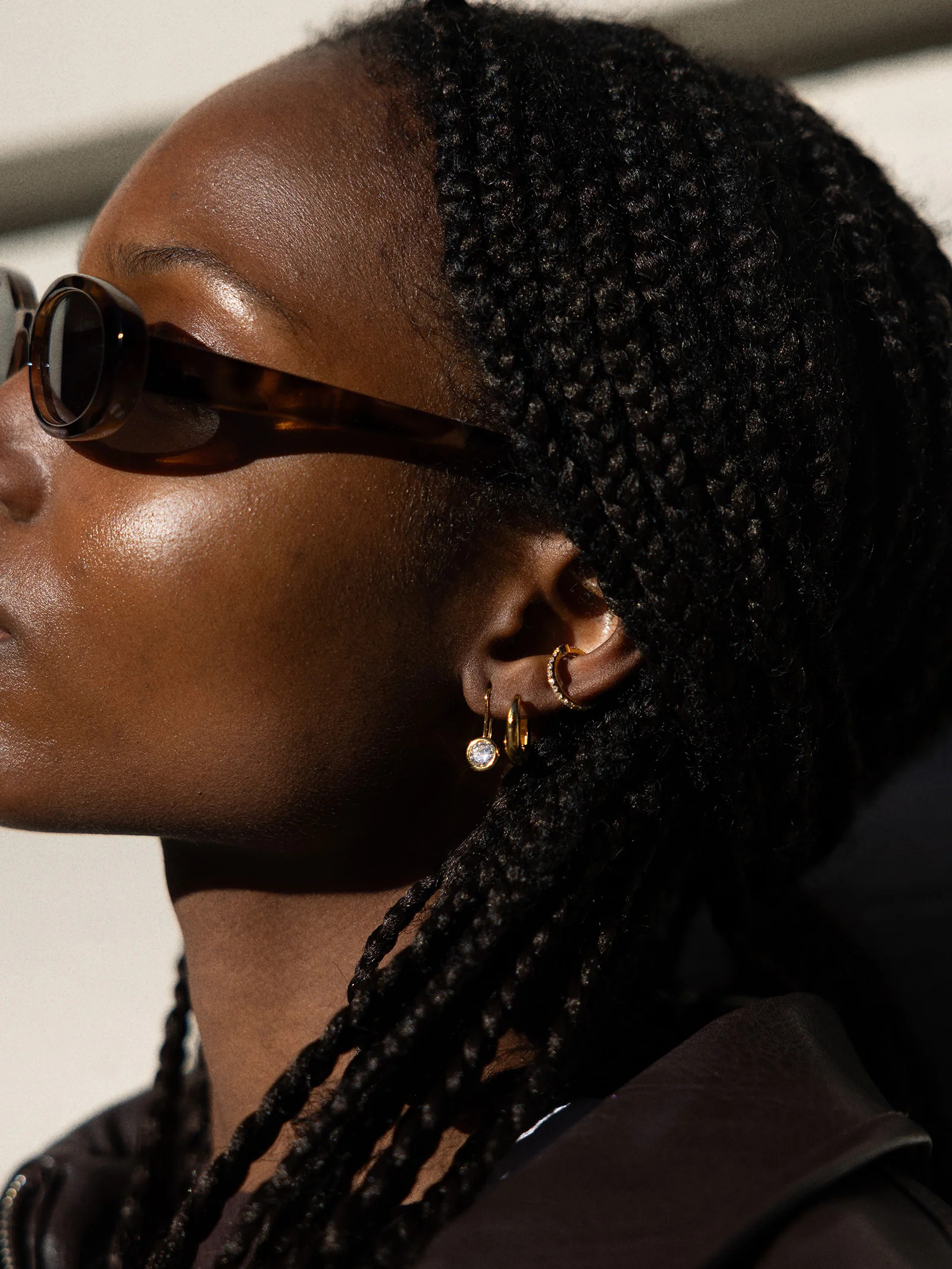 Fallon 18K Gold Bezel Earrings - 8MM Stone | BaubleBar