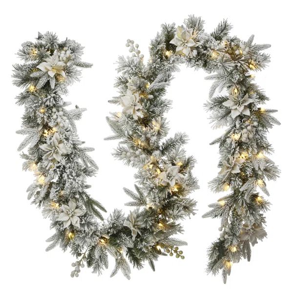 Colonial 108'' in. Lighted Faux Fir Garland | Wayfair North America