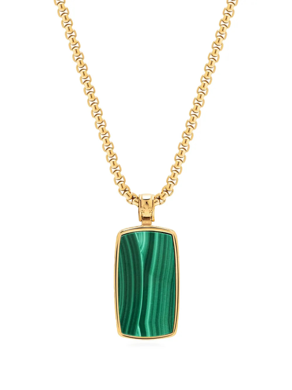 Nialaya Jewelry malachite dog-tag necklace - Gold | Farfetch Global