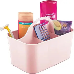 mDesign Small Plastic Shower/Bath Storage Organizer Caddy Tote with Handle for Dorm, Shelf, Cabin... | Amazon (US)
