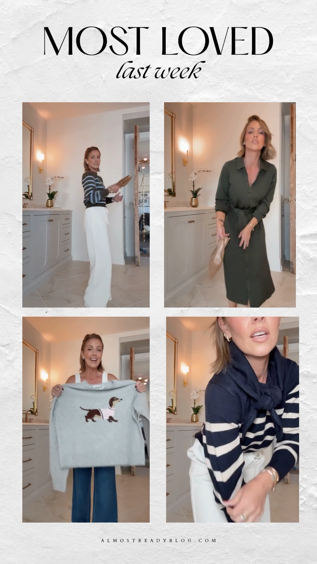 A roundup of last week’s most-loved fall fashion finds, featuring cozy knits, classic stripes, and an easy midi dress. Spanx code ALMOSTREADYXSPANX

fall favorites, weekly best sellers, fall fashion, cozy sweaters, striped sweater, midi dress, casual fall style, most loved finds, fall outfit ideas, everyday fall outfits

#LTKOver40 #LTKootd #LTKPetite